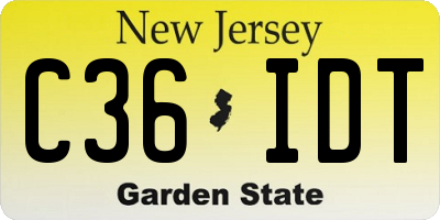NJ license plate C36IDT