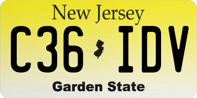 NJ license plate C36IDV