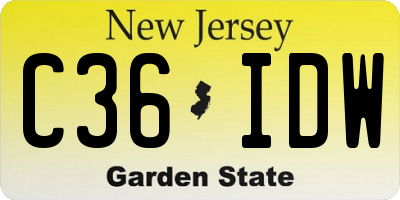 NJ license plate C36IDW