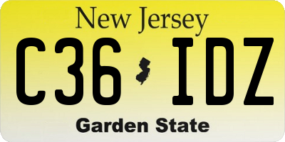 NJ license plate C36IDZ