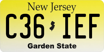 NJ license plate C36IEF