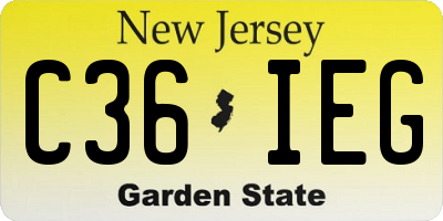 NJ license plate C36IEG
