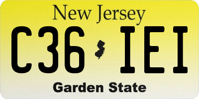 NJ license plate C36IEI