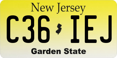 NJ license plate C36IEJ