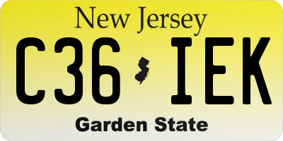 NJ license plate C36IEK
