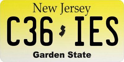 NJ license plate C36IES