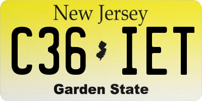 NJ license plate C36IET