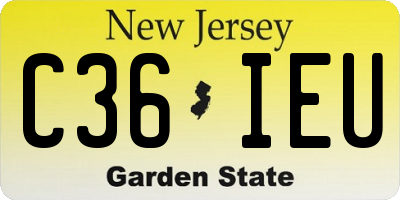 NJ license plate C36IEU
