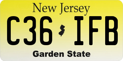 NJ license plate C36IFB