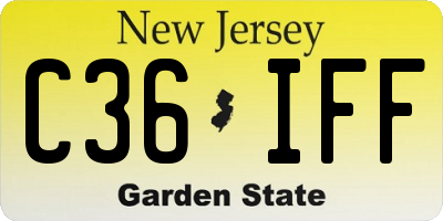 NJ license plate C36IFF