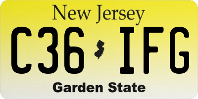 NJ license plate C36IFG