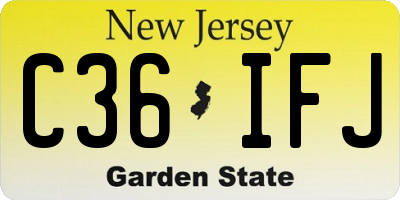 NJ license plate C36IFJ