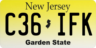 NJ license plate C36IFK