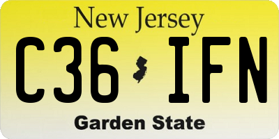 NJ license plate C36IFN