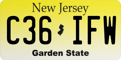 NJ license plate C36IFW