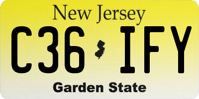 NJ license plate C36IFY