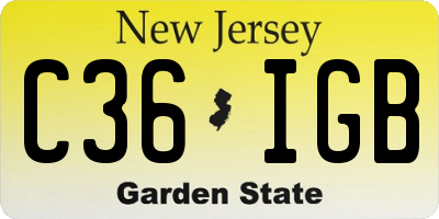 NJ license plate C36IGB