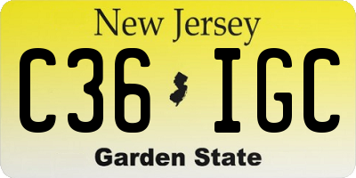 NJ license plate C36IGC