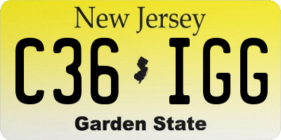 NJ license plate C36IGG