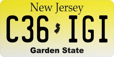 NJ license plate C36IGI