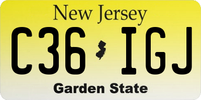 NJ license plate C36IGJ