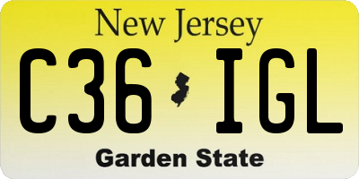 NJ license plate C36IGL