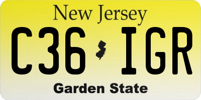 NJ license plate C36IGR