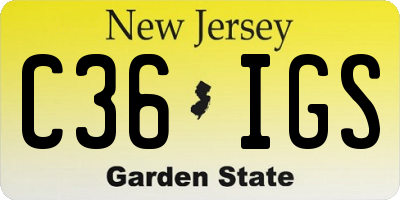 NJ license plate C36IGS