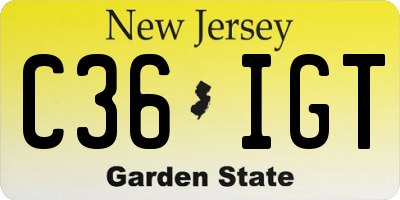 NJ license plate C36IGT