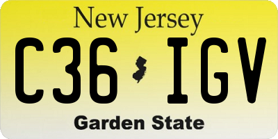 NJ license plate C36IGV
