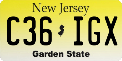 NJ license plate C36IGX