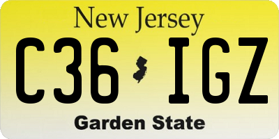 NJ license plate C36IGZ