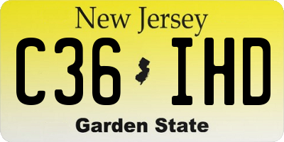 NJ license plate C36IHD