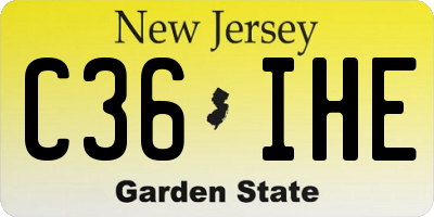 NJ license plate C36IHE