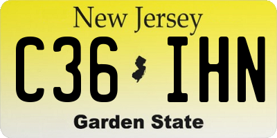 NJ license plate C36IHN