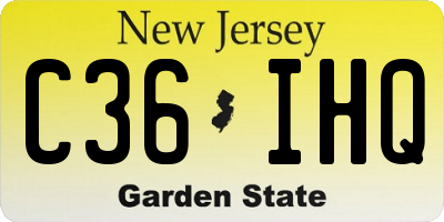 NJ license plate C36IHQ