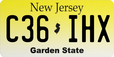 NJ license plate C36IHX