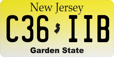 NJ license plate C36IIB