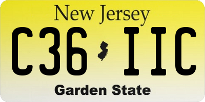 NJ license plate C36IIC