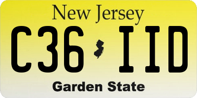 NJ license plate C36IID