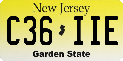 NJ license plate C36IIE