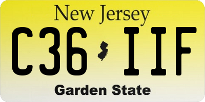 NJ license plate C36IIF