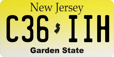 NJ license plate C36IIH