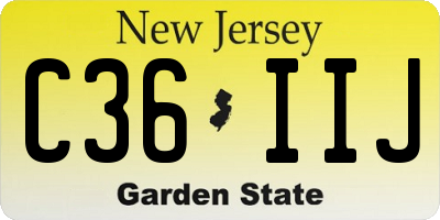 NJ license plate C36IIJ