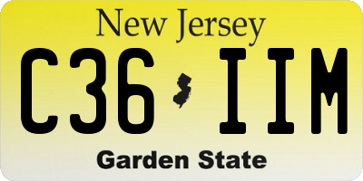 NJ license plate C36IIM