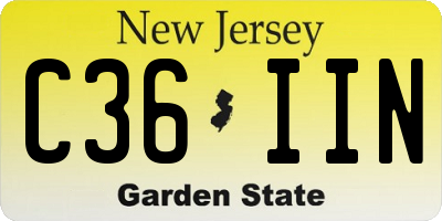 NJ license plate C36IIN