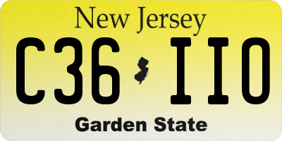 NJ license plate C36IIO