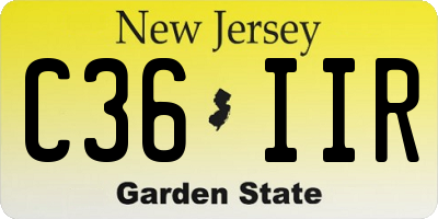 NJ license plate C36IIR