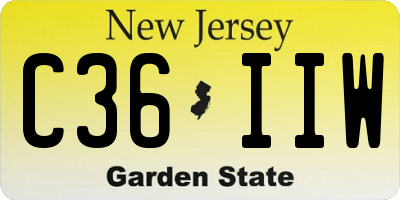 NJ license plate C36IIW