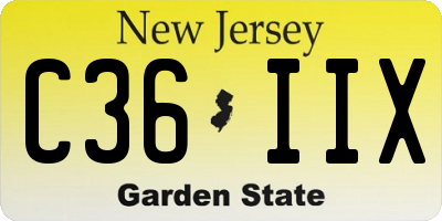 NJ license plate C36IIX